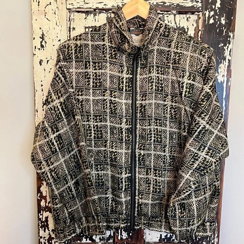 VintageâwomenâsOutbrook silkâwindbreakerâzipâup.âSizeâSmall.